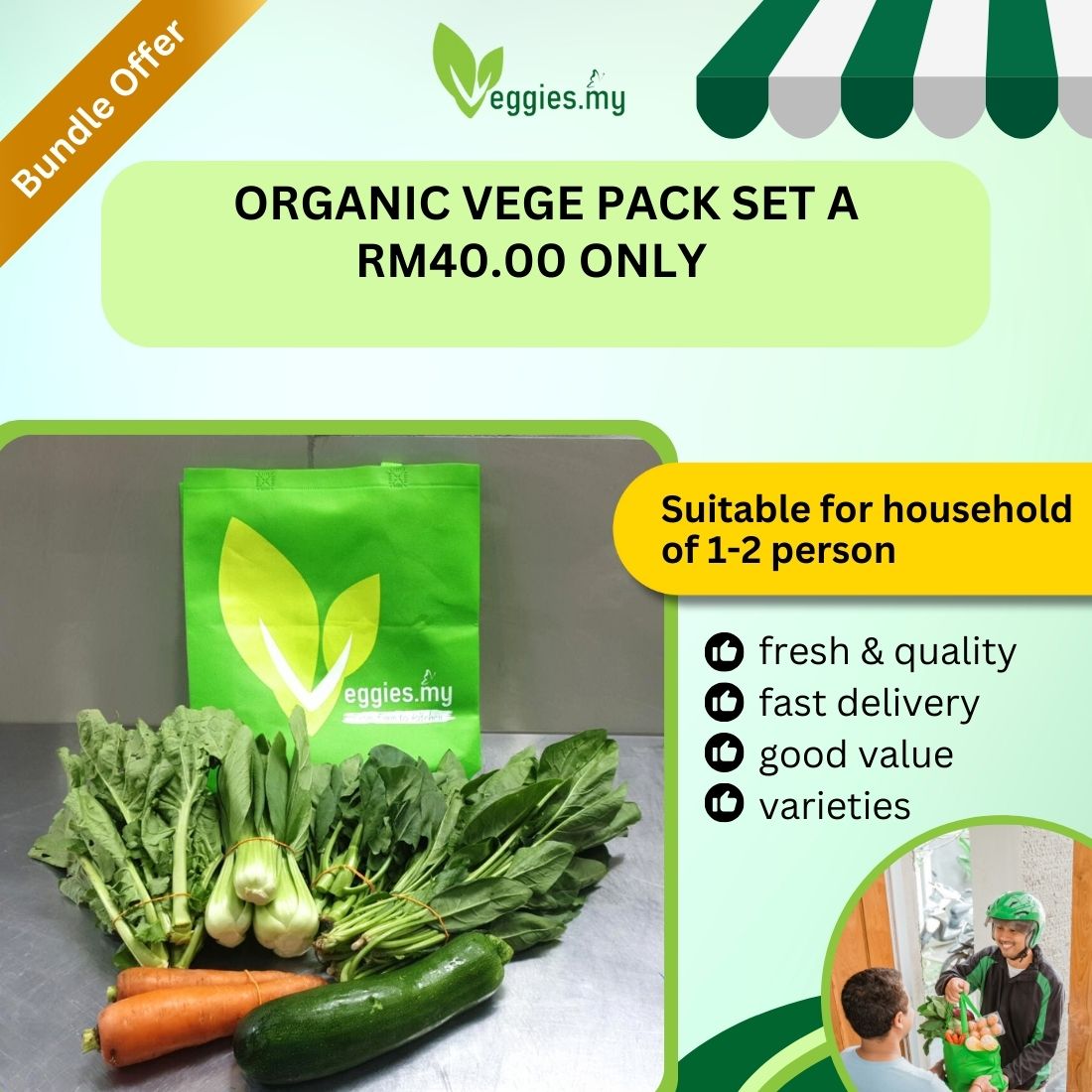 Organic Vege Pack Set A (2.0kg)