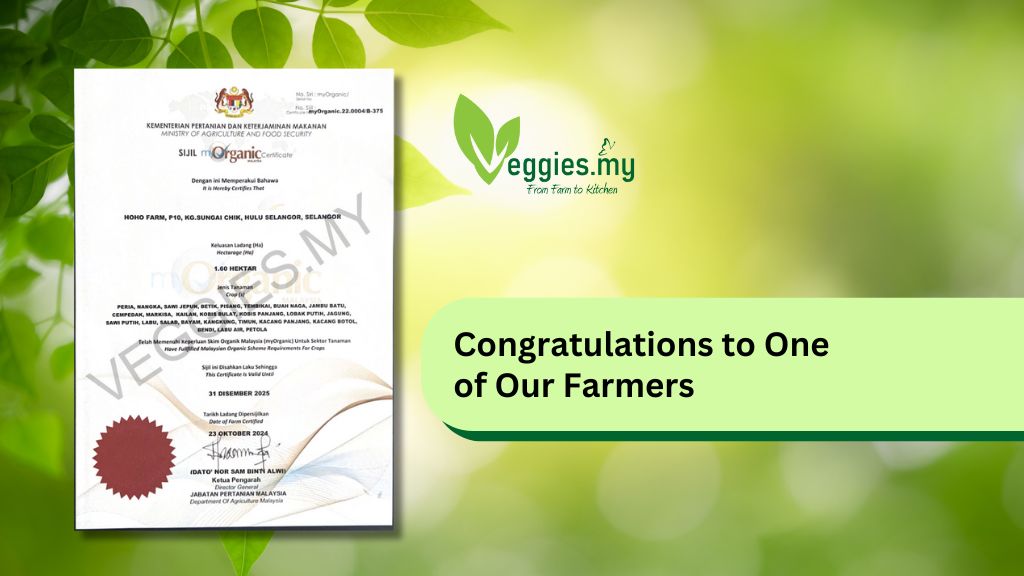 Kudos to Our Farmer for being myOrganic Certified