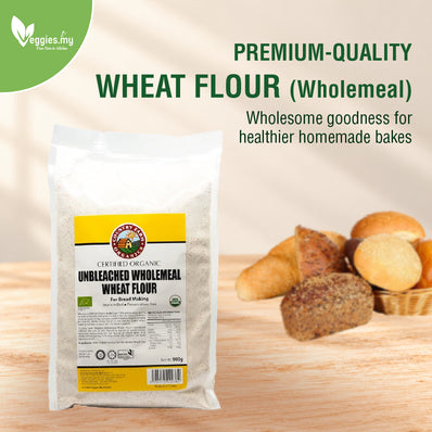 ORG Unbleached Wheat Flour  (Wholemeal) 900G